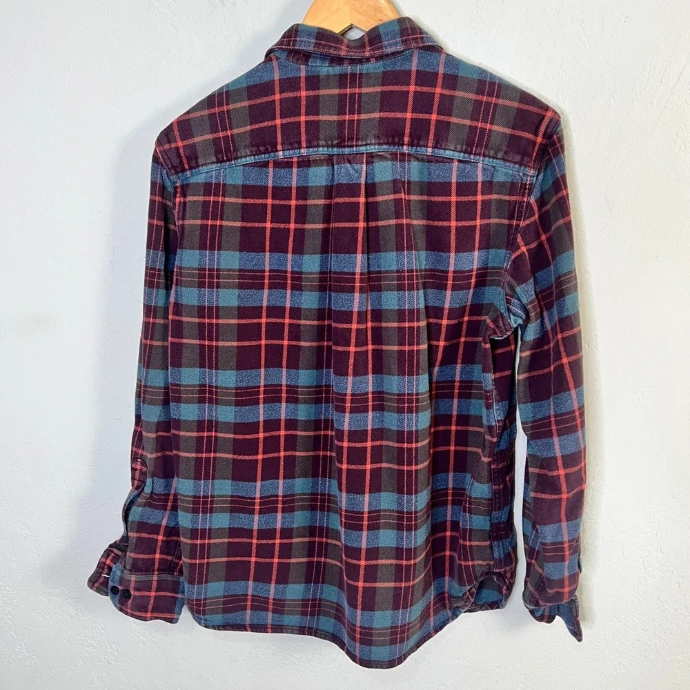 The North Face Flannel Shirt Bundle (2)‎ Mens Size M Blue Maroon Plaid Cotton